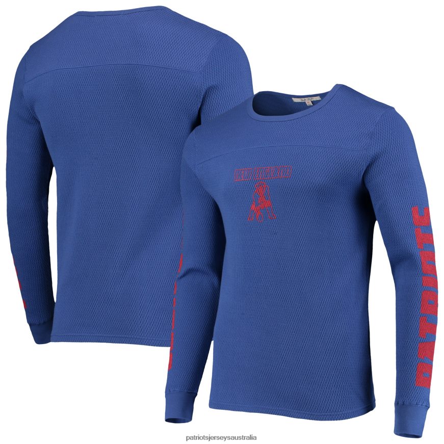 Men Junk Food Royal Heavyweight Thermal Long Sleeve T-Shirt ZZ06V22022 Patriots Jersey Clothing