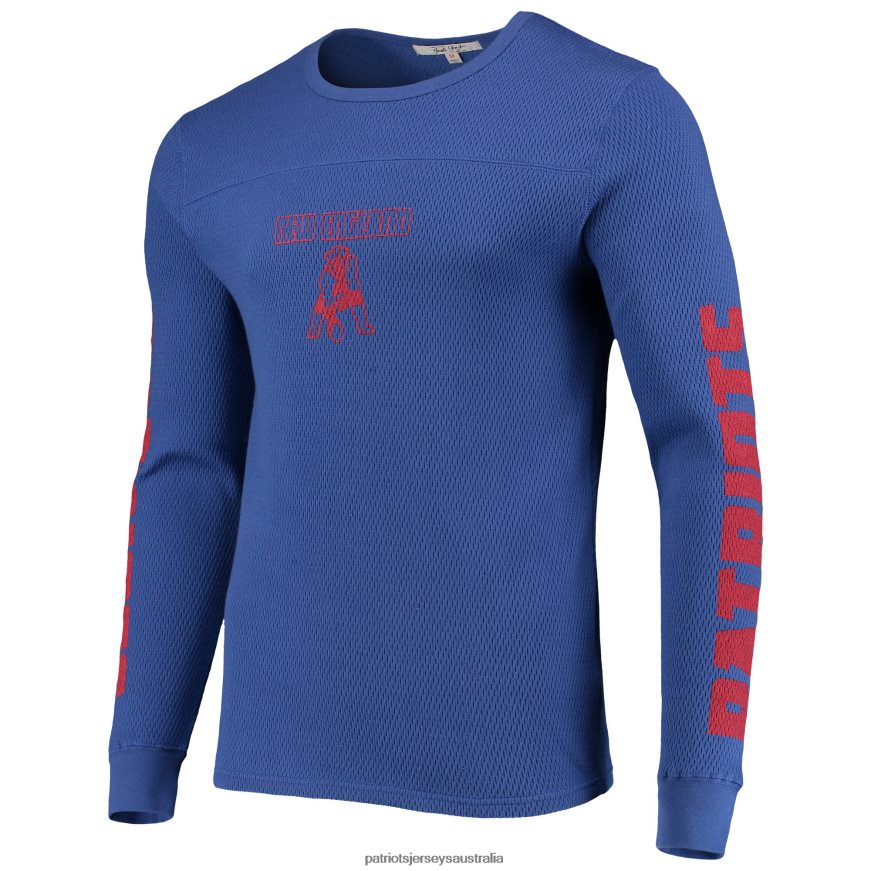 Men Junk Food Royal Heavyweight Thermal Long Sleeve T-Shirt ZZ06V22022 Patriots Jersey Clothing
