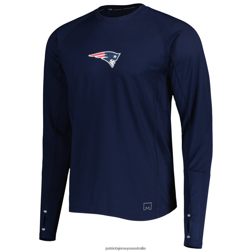 Men MSX by Michael Strahan Navy Interval Long Sleeve Raglan T-Shirt ZZ06V22037 Patriots Jersey Clothing