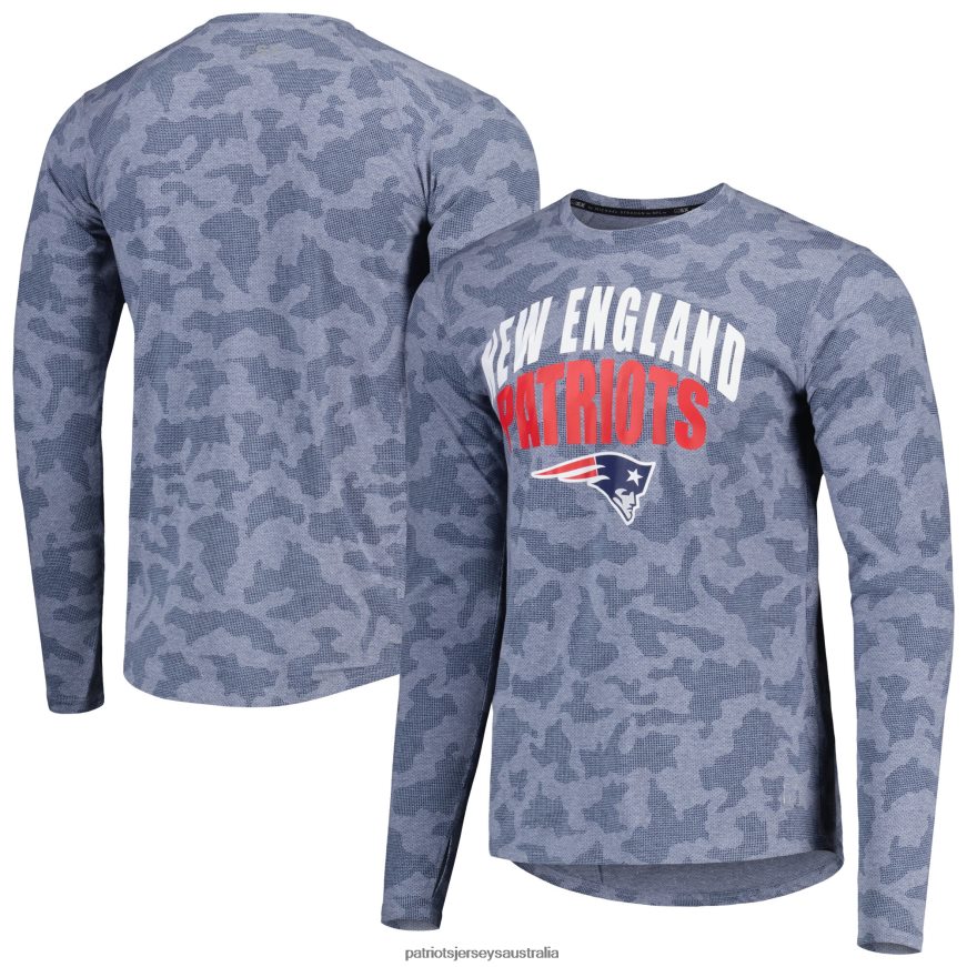 Men MSX by Michael Strahan Navy Performance Camo Long Sleeve T-Shirt ZZ06V22031 Patriots Jersey Clothing