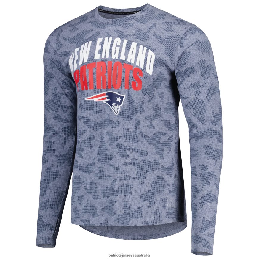 Men MSX by Michael Strahan Navy Performance Camo Long Sleeve T-Shirt ZZ06V22031 Patriots Jersey Clothing