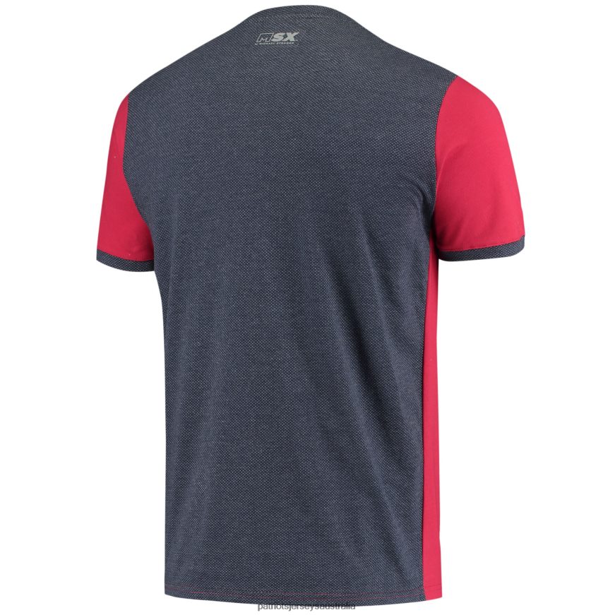 Men MSX by Michael Strahan Red/Navy Mesh Back T-Shirt ZZ06V22030 Patriots Jersey Clothing