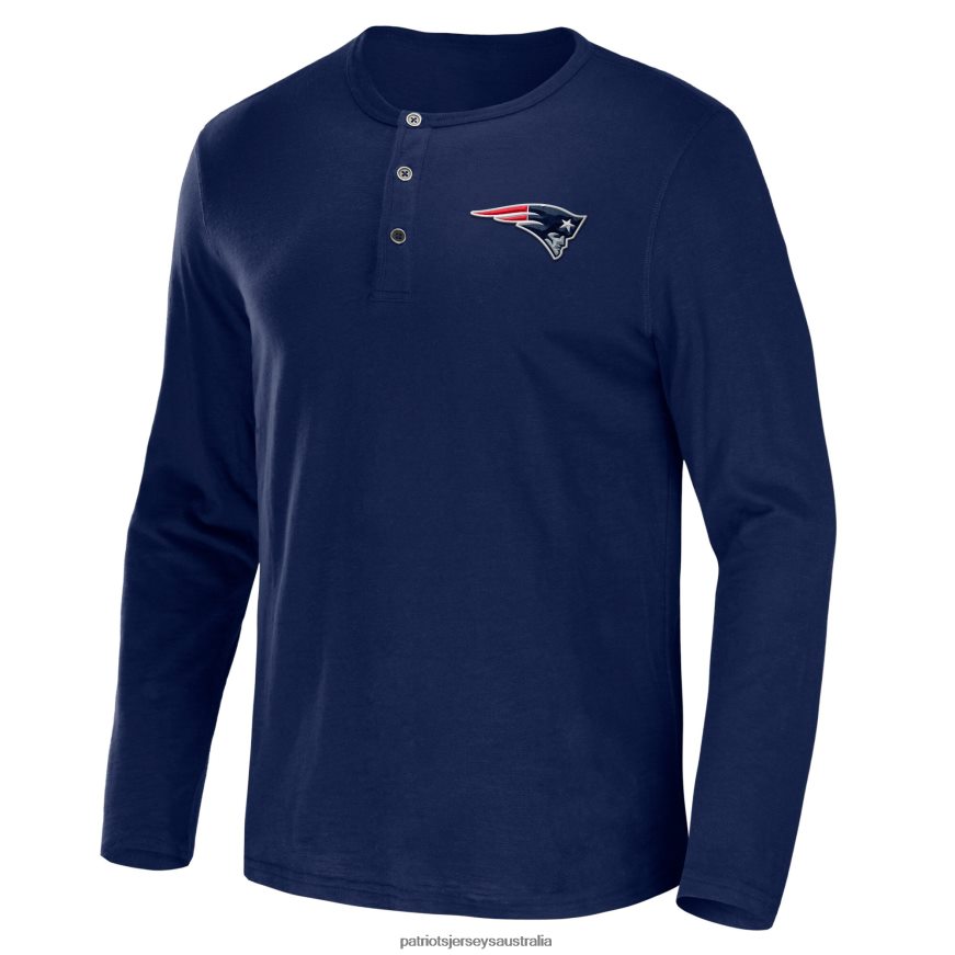 Men NFL x Darius Rucker Collection by Fanatics Navy Slub Jersey Henley Long Sleeve T-Shirt ZZ06V22000 Patriots Jersey Clothing