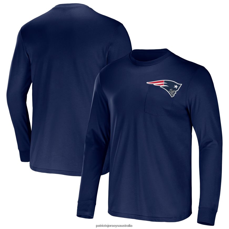 Men NFL x Darius Rucker Collection by Fanatics Navy Team Long Sleeve Pocket T-Shirt ZZ06V21935 Patriots Jersey Clothing