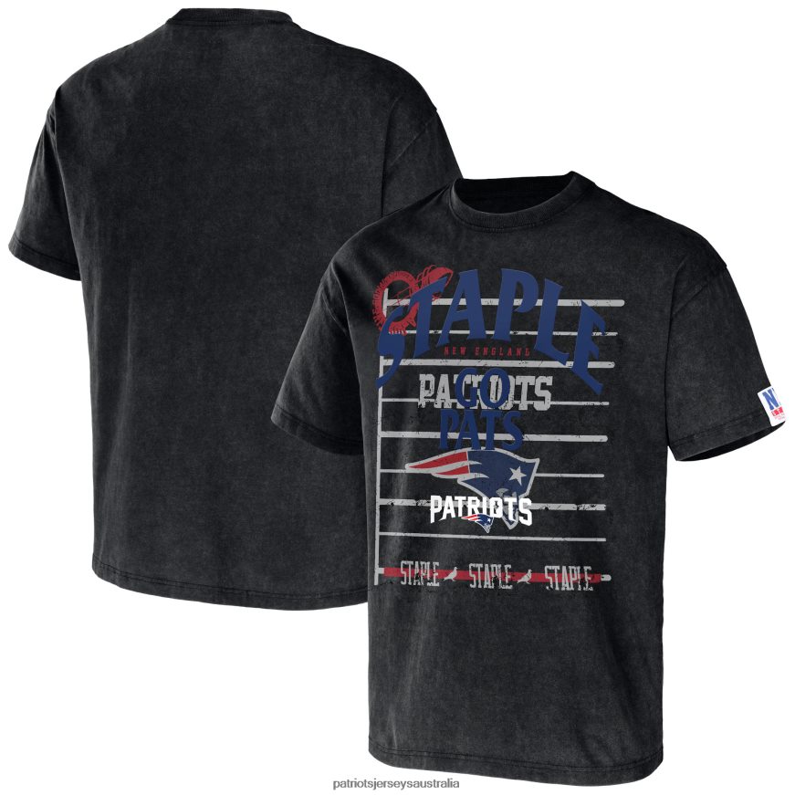 Men NFL x Staple Black Throwback Vintage Wash T-Shirt ZZ06V21977 Patriots Jersey Clothing