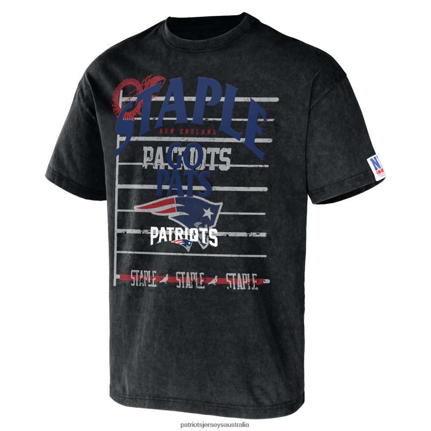 Men NFL x Staple Black Throwback Vintage Wash T-Shirt ZZ06V21977 Patriots Jersey Clothing