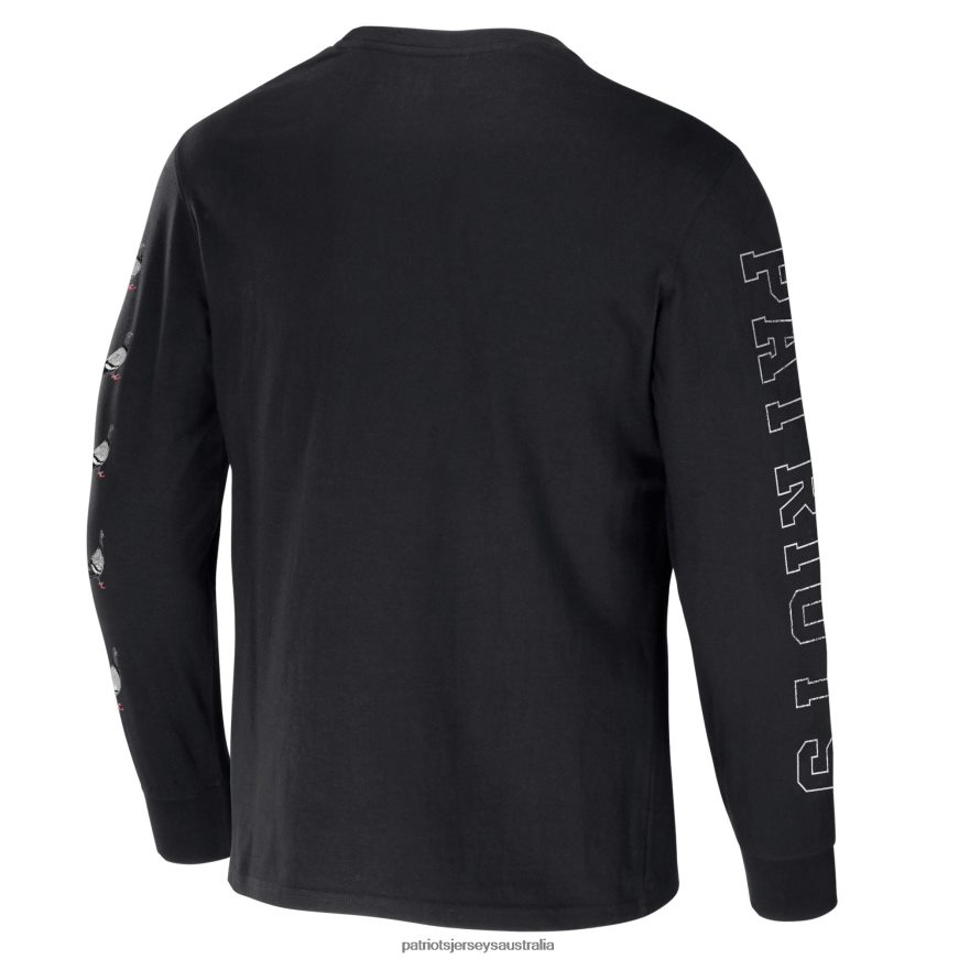 Men NFL x Staple Black World Renowned Long Sleeve T-Shirt ZZ06V21928 Patriots Jersey Clothing
