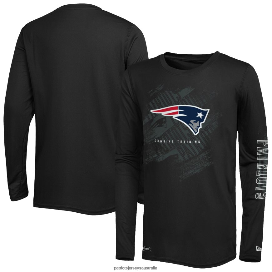 Men New Era Black Combine Authentic Action Long Sleeve T-Shirt ZZ06V21898 Patriots Jersey Clothing