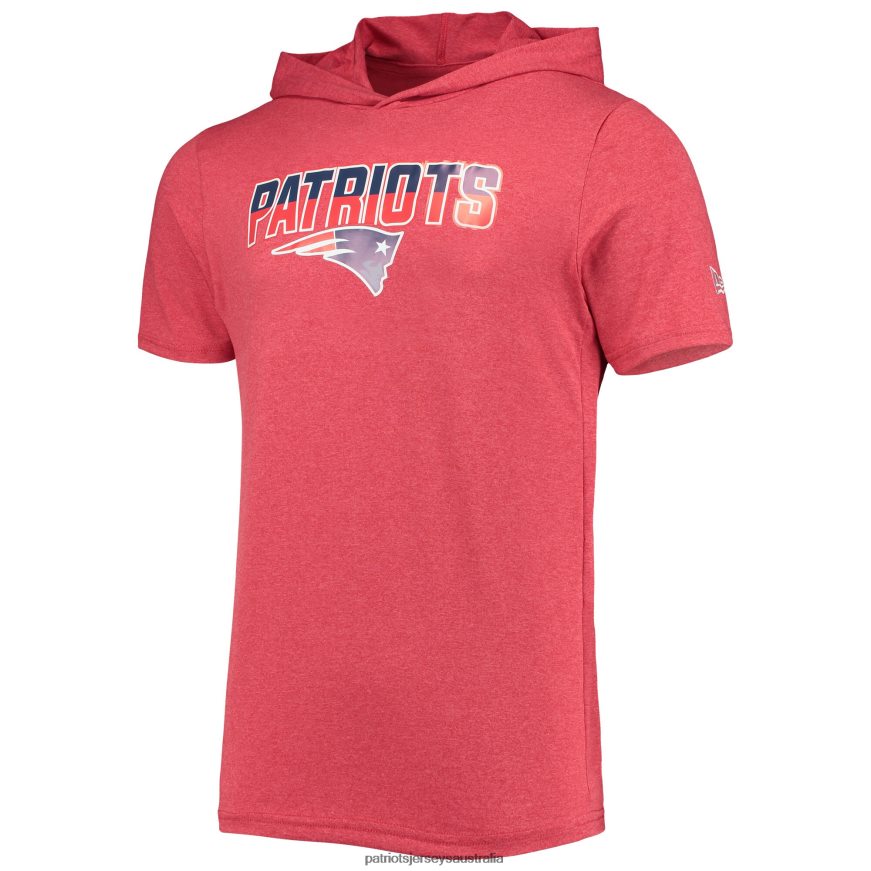 Men New Era Heathered Red Team Brushed Hoodie T-Shirt ZZ06V21870 Patriots Jersey Clothing