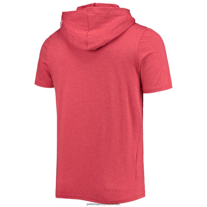 Men New Era Heathered Red Team Brushed Hoodie T-Shirt ZZ06V21870 Patriots Jersey Clothing