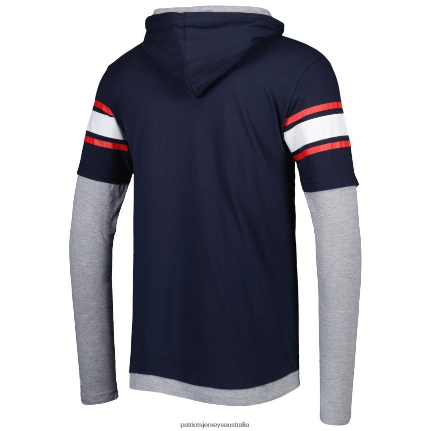Men New Era Navy Long Sleeve Hoodie T-Shirt ZZ06V21968 Patriots Jersey Clothing