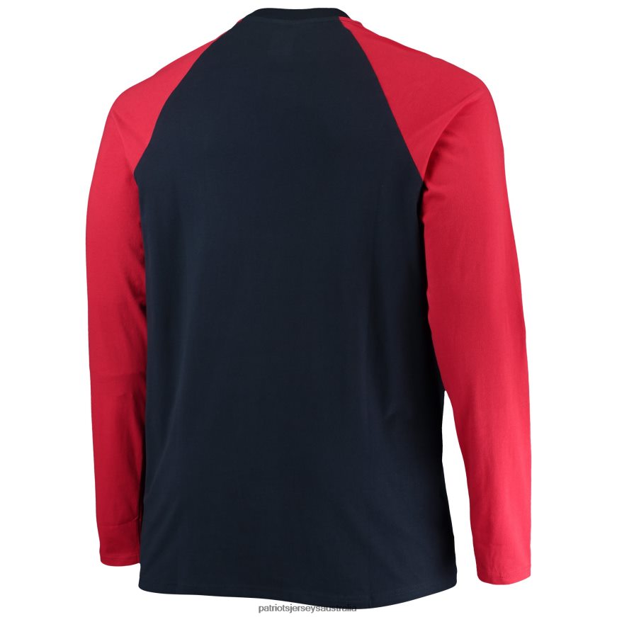 Men New Era Navy/Red Big & Tall League Raglan Long Sleeve T-Shirt ZZ06V22024 Patriots Jersey Clothing