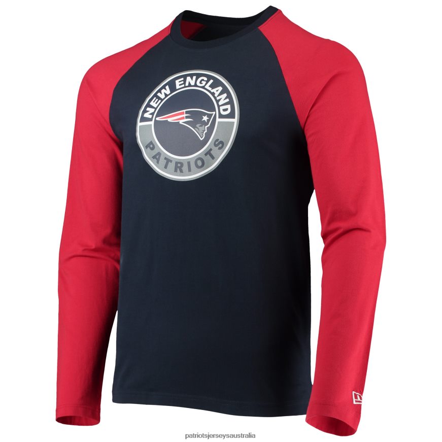 Men New Era Navy/Red League Raglan Long Sleeve T-Shirt ZZ06V22067 Patriots Jersey Clothing