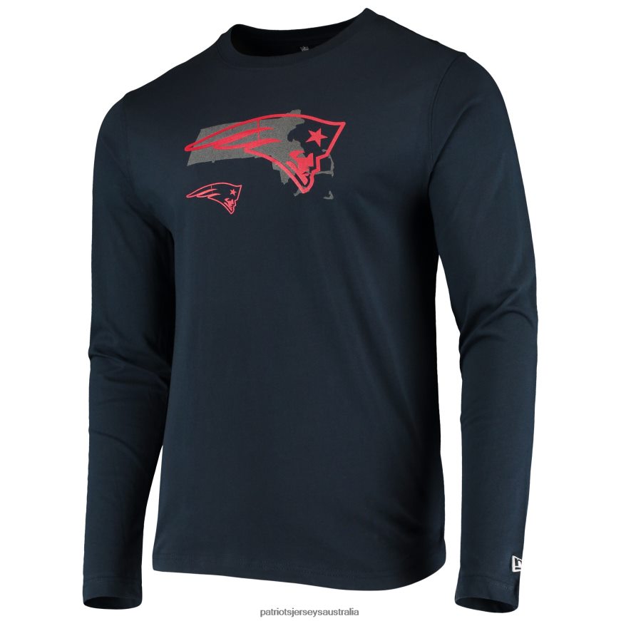 Men New Era Navy State Long Sleeve T-Shirt ZZ06V22080 Patriots Jersey Clothing