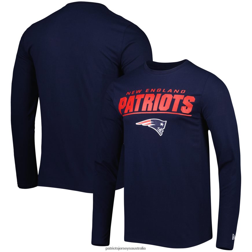Men New Era Navy Team Combine Authentic Stated Fitted Long Sleeve T-Shirt ZZ06V22034 Patriots Jersey Clothing