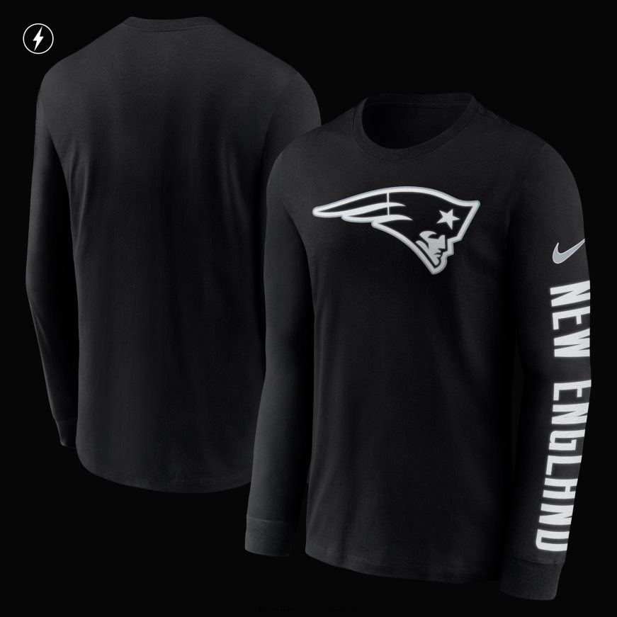 Men Nike Black RFLCTV Name and Logo T-Shirt ZZ06V21814 Patriots Jersey Clothing
