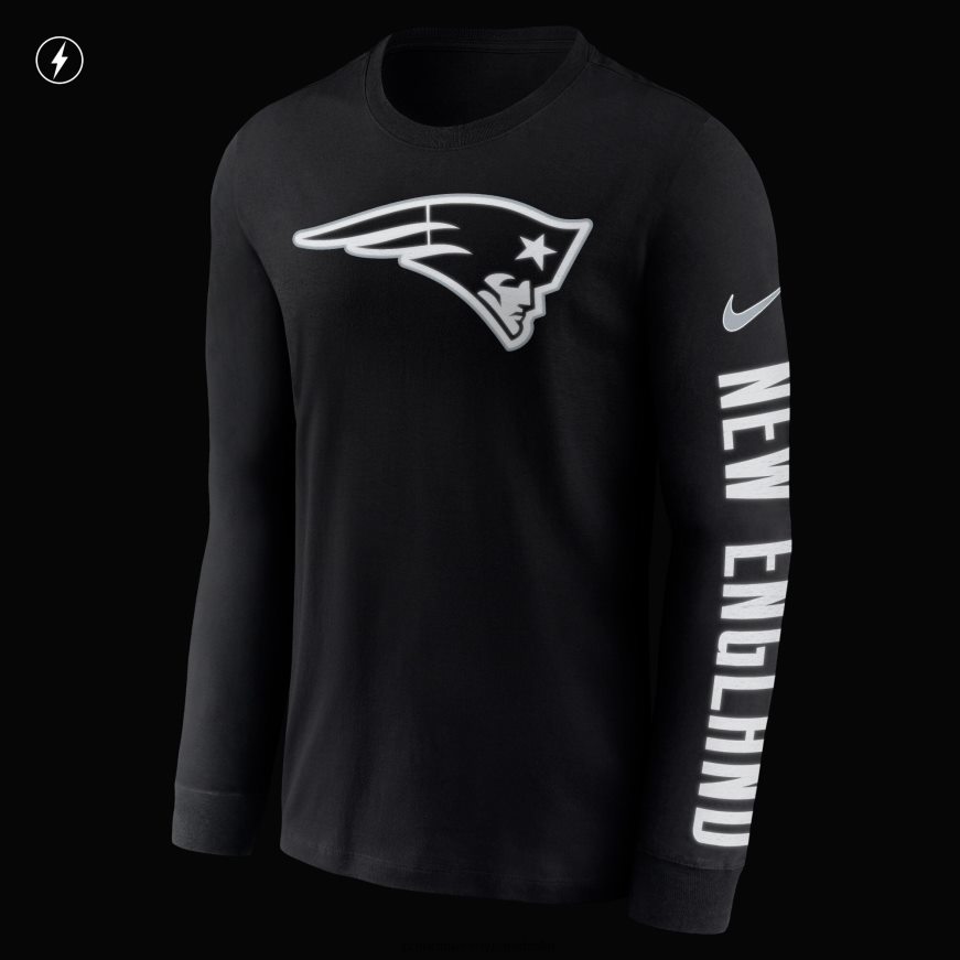 Men Nike Black RFLCTV Name and Logo T-Shirt ZZ06V21814 Patriots Jersey Clothing
