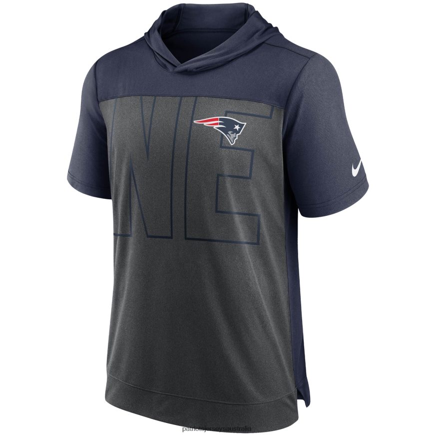 Men Nike Heathered Charcoal/Navy Performance Hoodie T-Shirt ZZ06V22005 Patriots Jersey Clothing