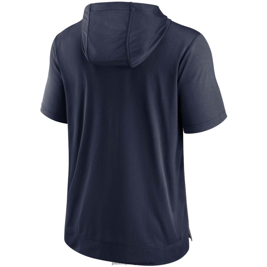 Men Nike Heathered Charcoal/Navy Performance Hoodie T-Shirt ZZ06V22005 Patriots Jersey Clothing