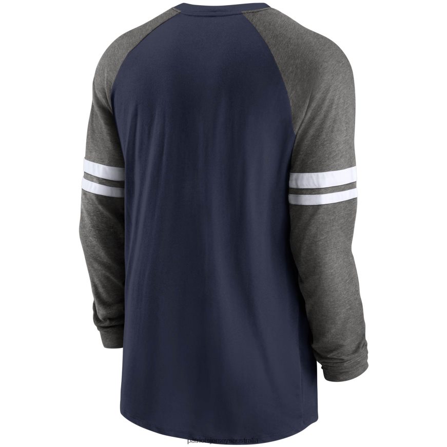 Men Nike Navy/Charcoal Performance Raglan Long Sleeve T-Shirt ZZ06V22056 Patriots Jersey Clothing