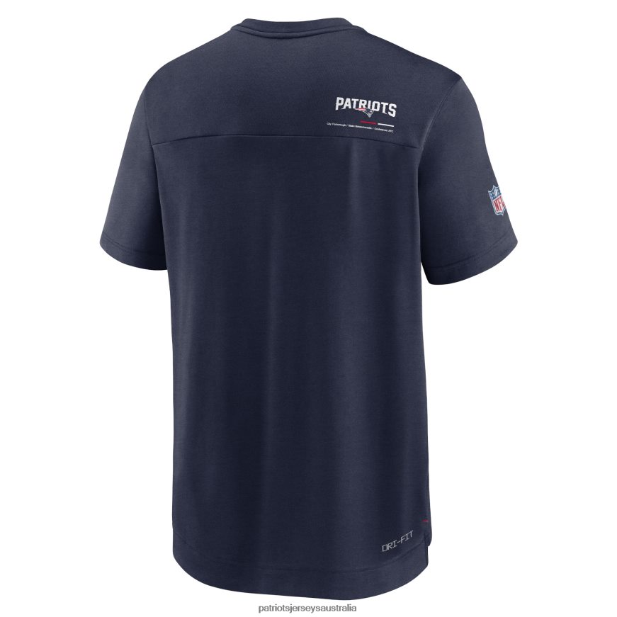 Men Nike Navy Sideline Coach Chevron Lock Up Logo V-Neck Performance T-Shirt ZZ06V21841 Patriots Jersey Clothing