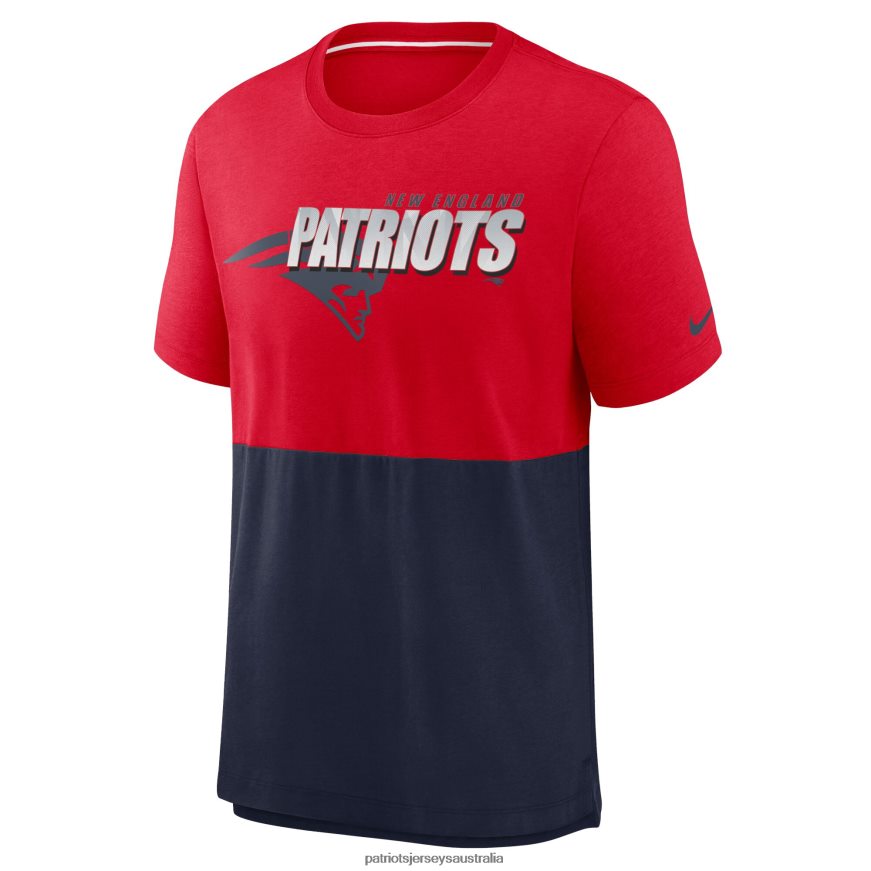 Men Nike Red/Navy Fan Gear Colorblock Tri-Blend T-Shirt ZZ06V22070 Patriots Jersey Clothing