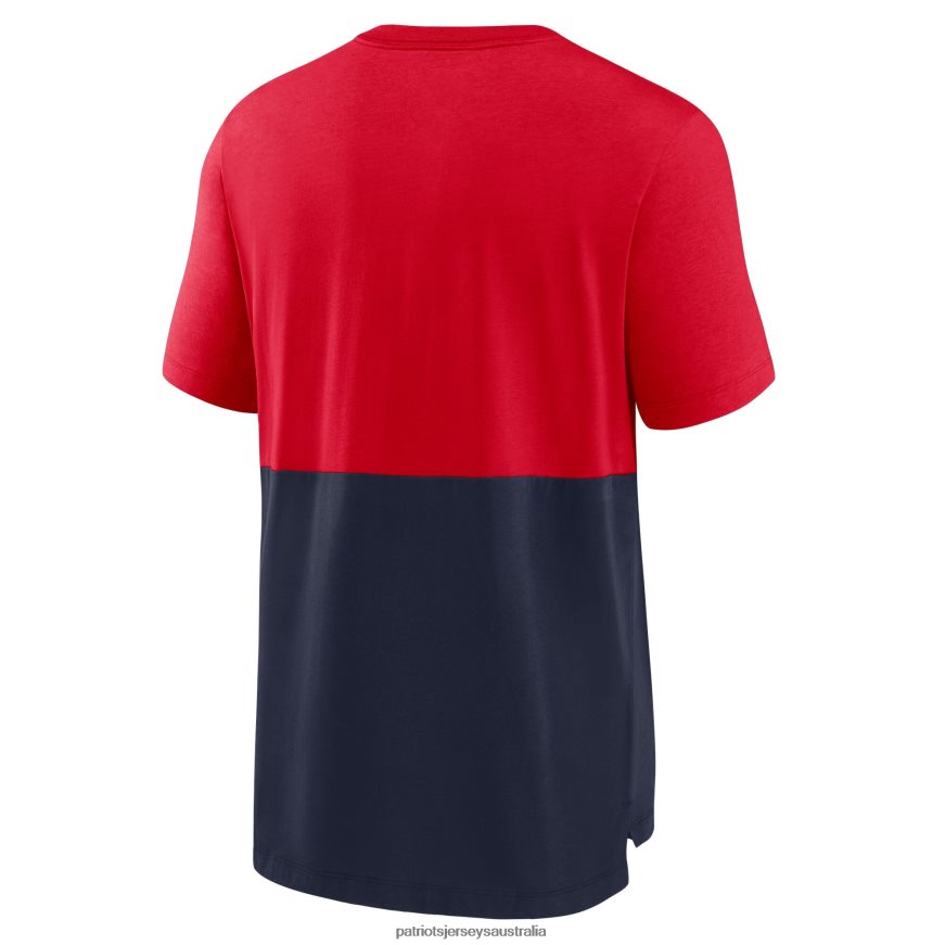 Men Nike Red/Navy Fan Gear Colorblock Tri-Blend T-Shirt ZZ06V22070 Patriots Jersey Clothing