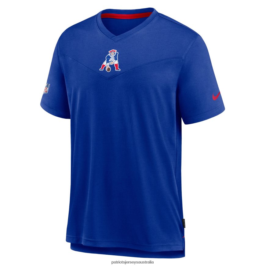 Men Nike Royal Sideline Coaches Vintage Chevron Performance V-Neck T-Shirt ZZ06V21796 Patriots Jersey Clothing