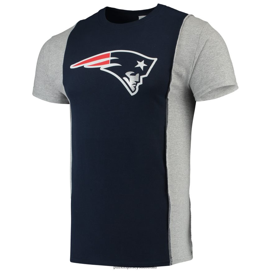 Men Refried Apparel Navy/Gray Sustainable Upcycled Split T-Shirt ZZ06V22057 Patriots Jersey Clothing