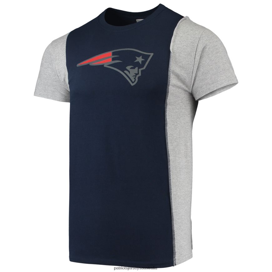 Men Refried Apparel Navy/Heathered Gray Sustainable Split T-Shirt ZZ06V22066 Patriots Jersey Clothing