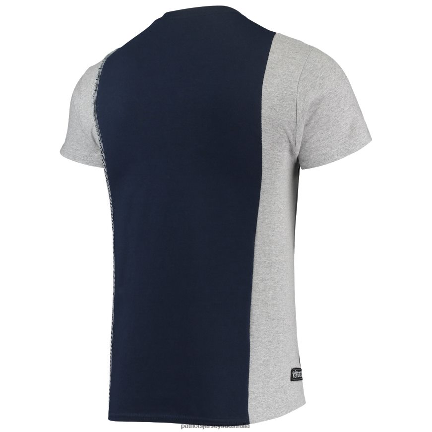 Men Refried Apparel Navy/Heathered Gray Sustainable Split T-Shirt ZZ06V22066 Patriots Jersey Clothing