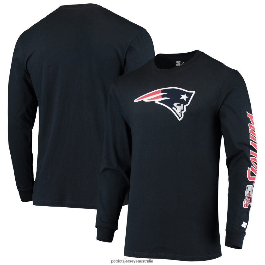 Men Starter Navy Halftime Long Sleeve T-Shirt ZZ06V21896 Patriots Jersey Clothing