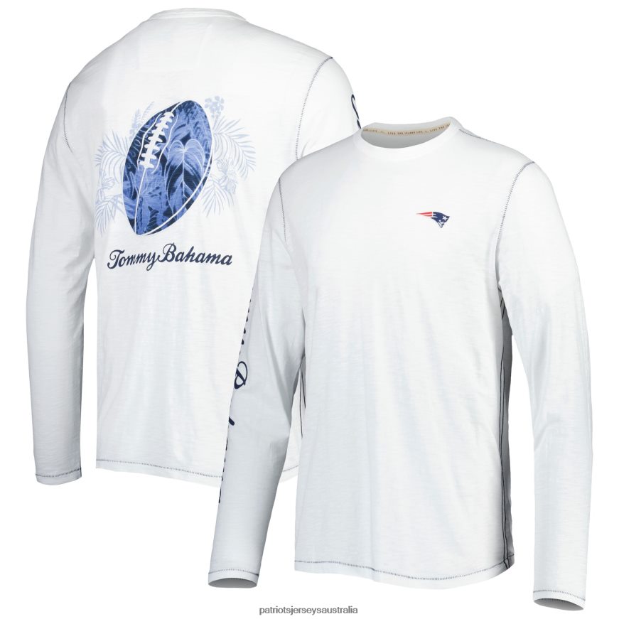 Men Tommy Bahama White Laces Out Billboard Long Sleeve T-Shirt ZZ06V21881 Patriots Jersey Clothing