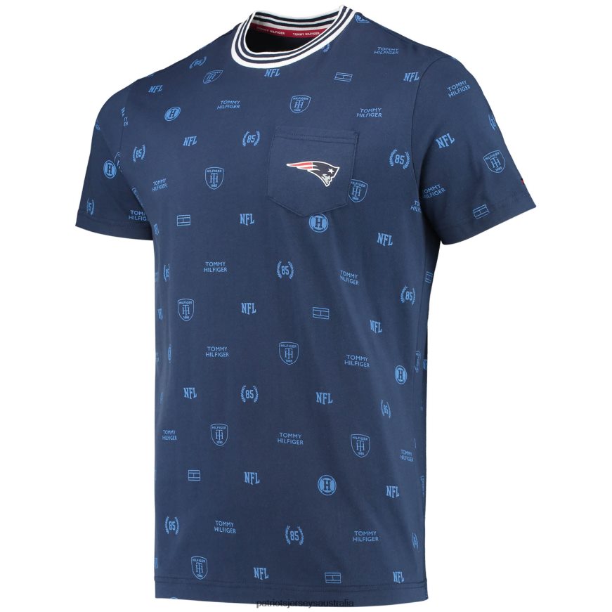Men Tommy Hilfiger Navy Essential Pocket T-Shirt ZZ06V22017 Patriots Jersey Clothing