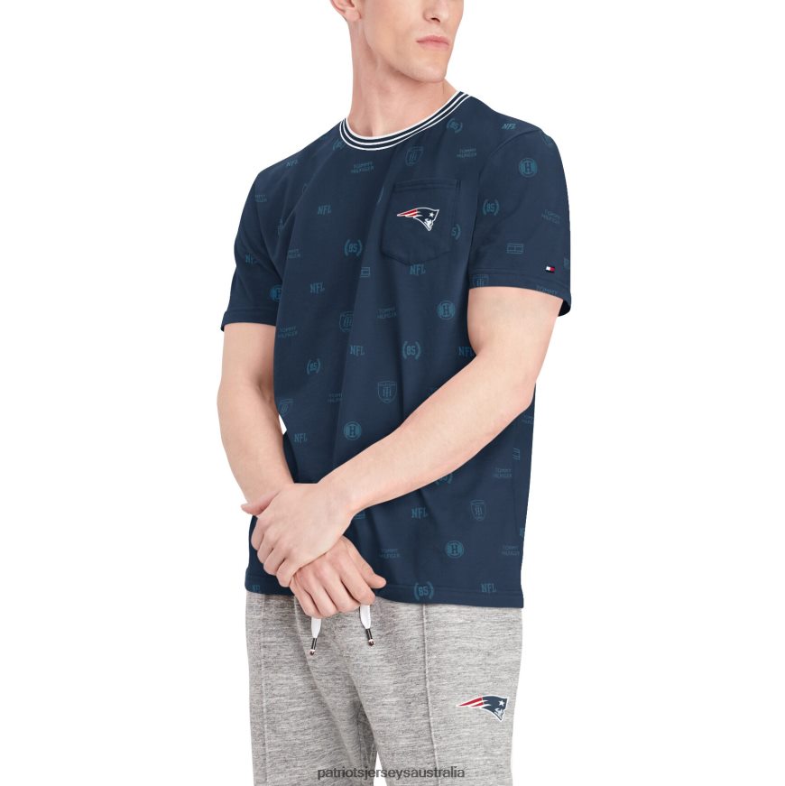 Men Tommy Hilfiger Navy Essential Pocket T-Shirt ZZ06V22017 Patriots Jersey Clothing