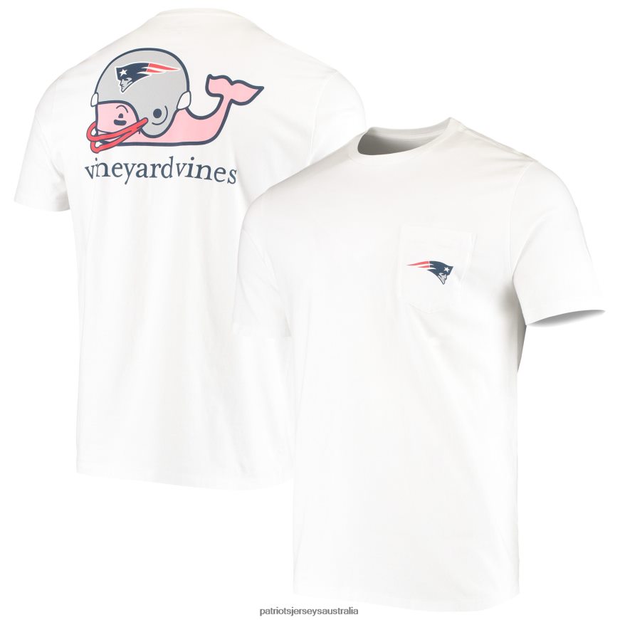 Men Vineyard Vines White Big & Tall Helmet T-Shirt ZZ06V21933 Patriots Jersey Clothing