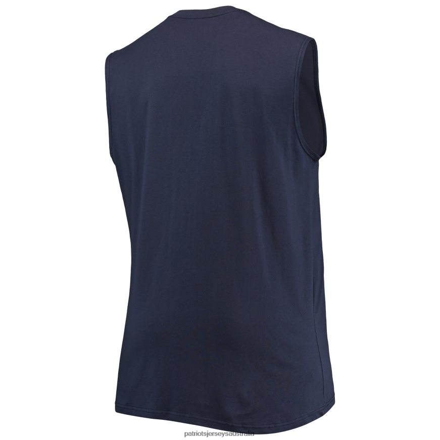 Men Navy Big & Tall Muscle Tank Top ZZ06V21823 Patriots Jersey Clothing