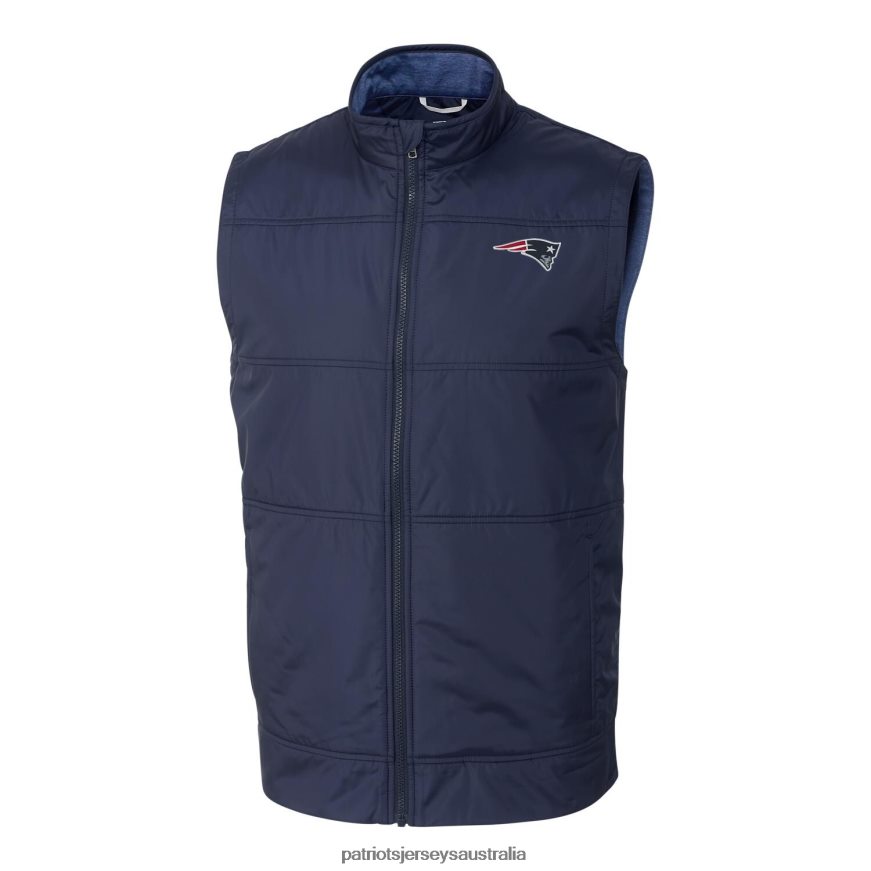 Men Cutter & Buck Navy Big & Tall Stealth Full-Zip Vest ZZ06V22099 Patriots Jersey Clothing