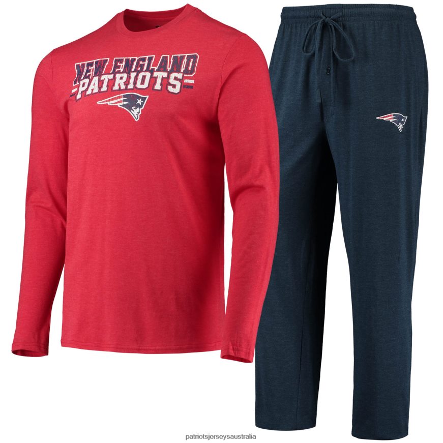 Men Concepts Sport Navy/Red Meter Long Sleeve T-Shirt & Pants Sleep Set ZZ06V21746 Patriots Jersey Clothing