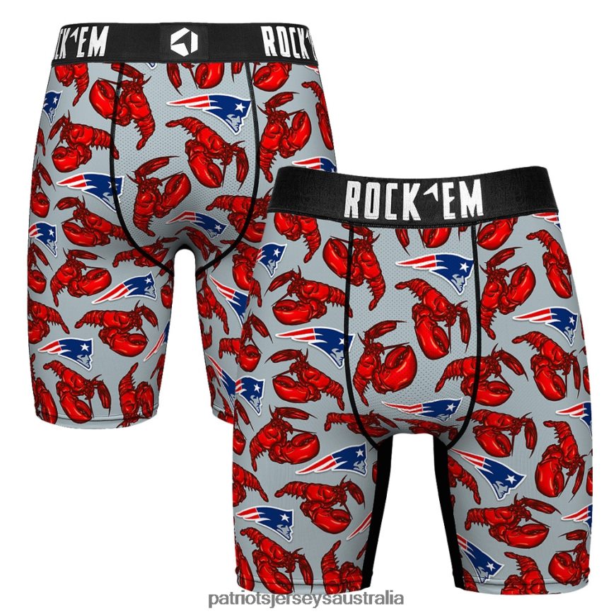 Men Rock Em Socks Gray Lobster Boxer Briefs ZZ06V21750 Patriots Jersey Clothing