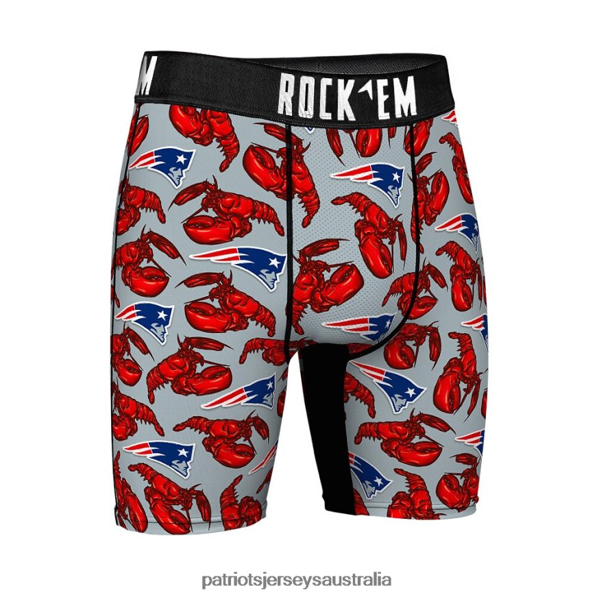 Men Rock Em Socks Gray Lobster Boxer Briefs ZZ06V21750 Patriots Jersey Clothing
