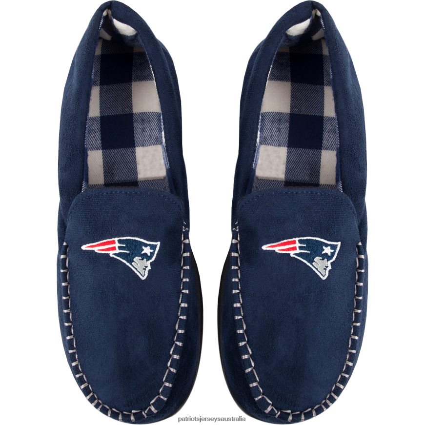 Men FOCO Team Logo Flannel Moccasin Slippers ZZ06V2107 Patriots Jersey Footwear