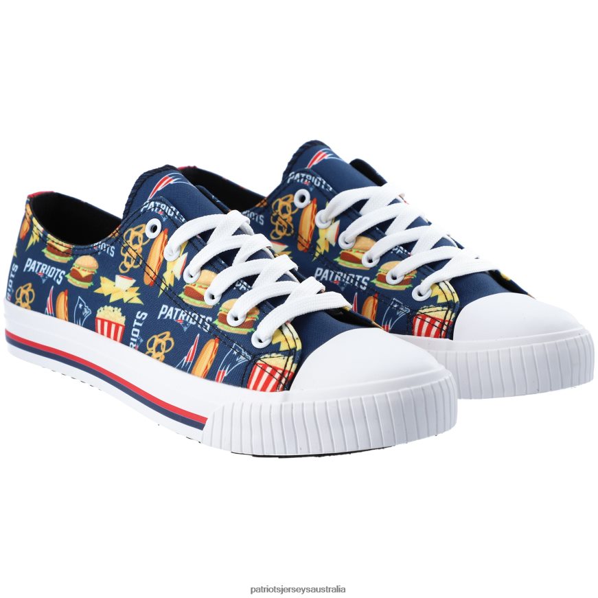 Men FOCO Food Print Low Top Canvas Sneakers ZZ06V2106 Patriots Jersey Footwear
