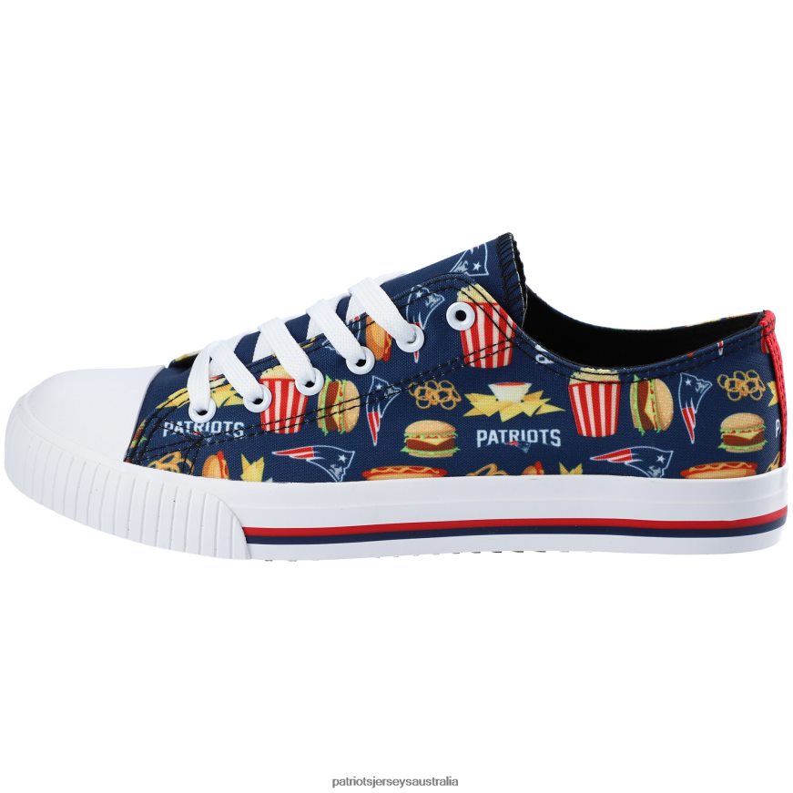 Men FOCO Food Print Low Top Canvas Sneakers ZZ06V2106 Patriots Jersey Footwear