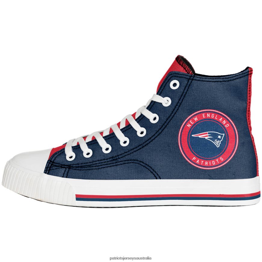 Men FOCO High Top Canvas Sneakers ZZ06V2104 Patriots Jersey Footwear