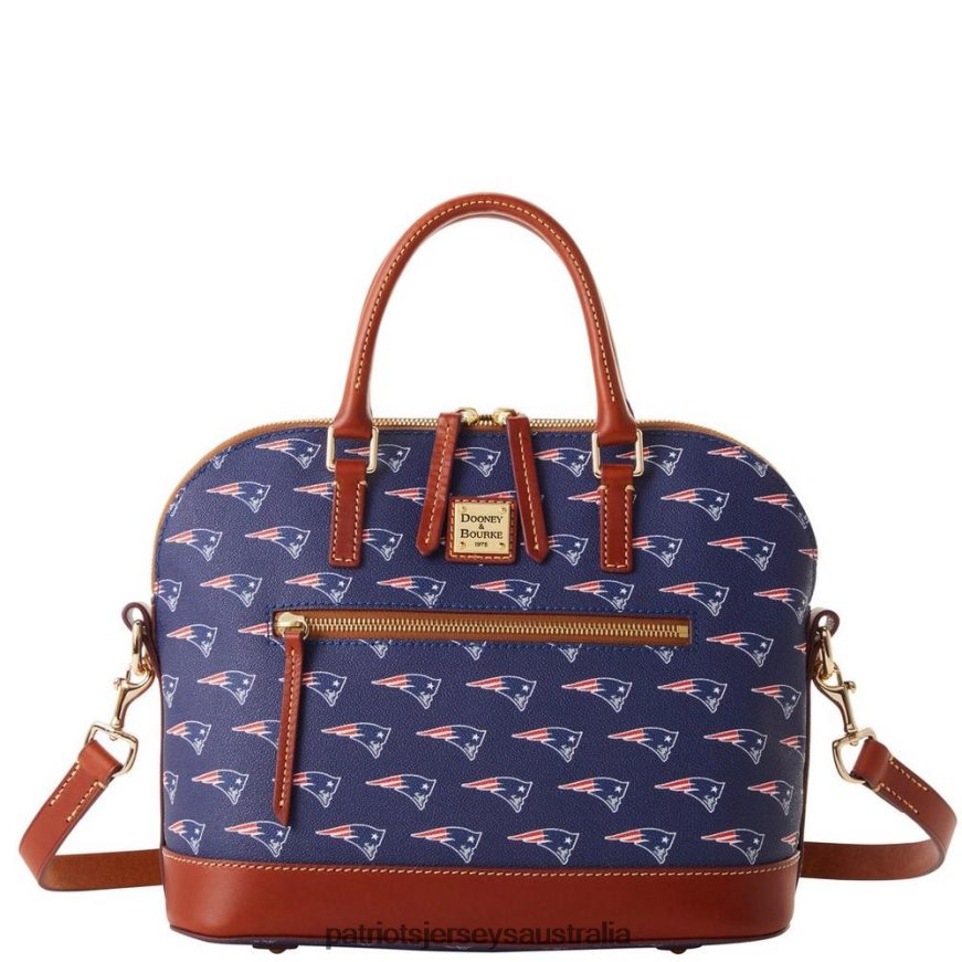 Women Dooney & Bourke Signature Domed Zip Satchel Purse ZZ06V22173 Patriots Jersey Accessories