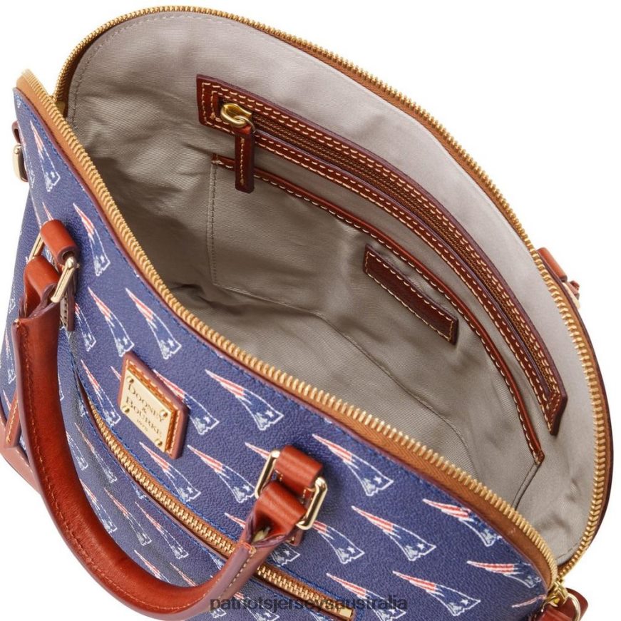 Women Dooney & Bourke Signature Domed Zip Satchel Purse ZZ06V22173 Patriots Jersey Accessories