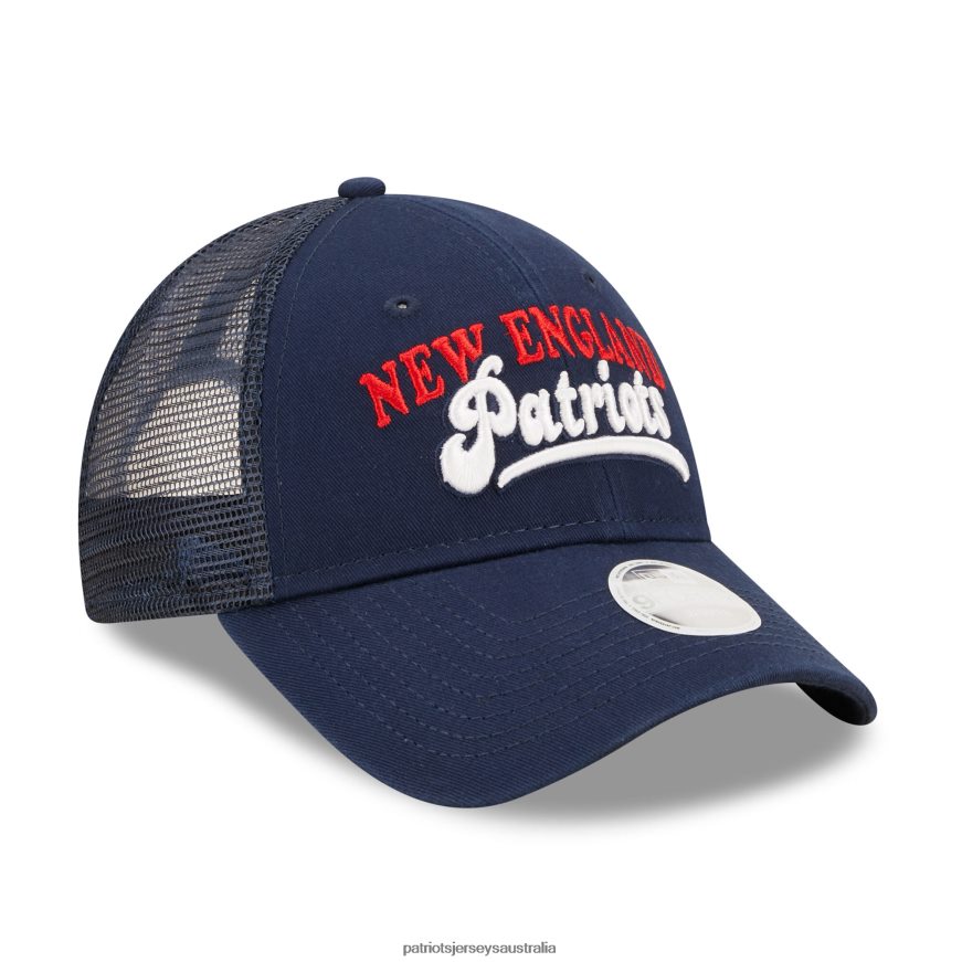 Women New Era Navy Team Trucker 9FORTY Snapback Hat ZZ06V22298 Patriots Jersey Accessories