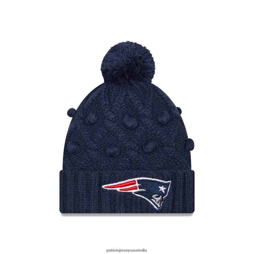 Women New Era Navy Toasty Cuffed Knit Hat with Pom ZZ06V22316 Patriots Jersey Accessories
