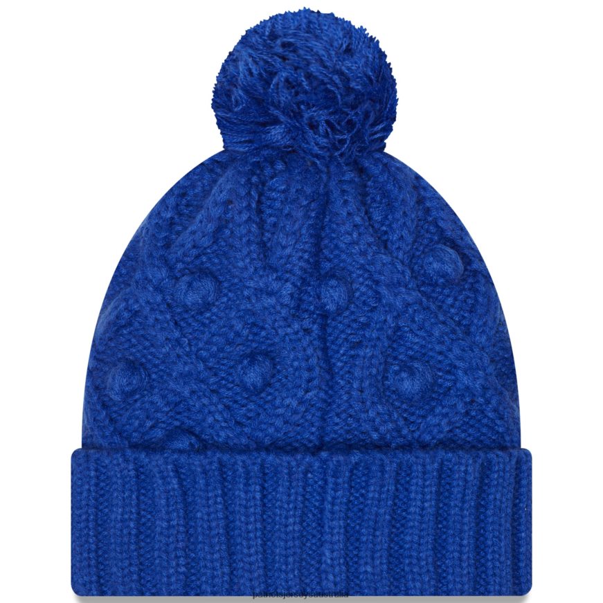 Women New Era Royal Toasty Cuffed Knit Hat with Pom ZZ06V22296 Patriots Jersey Accessories